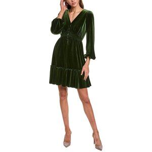 Taylor womens Velvet Mini Dress, Size 16 MSRP $118 Green
